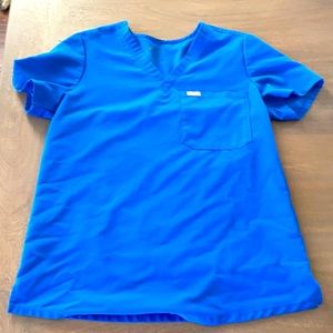 Figs royal blue one pocket scrub top size small